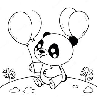 Pagina Para Colorir Da Fofo Mimi Panda Com Baloes 107538-44674