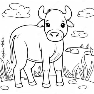 Pagina Para Colorir De Bezerro De Bufalo Brincando 107642-44762