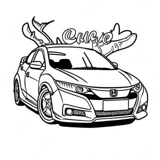 Pagina Para Colorir Do Honda Civic Carro Esportivo 107897-44953