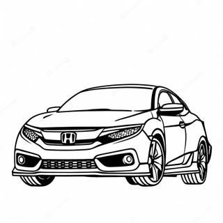 Pagina Para Colorir Do Honda Civic Carro Esportivo 107897-44954