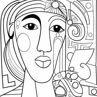 Pagina Para Colorir Obra Cubista De Picasso Páginas Para Colorir