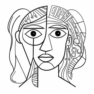 Pagina Para Colorir Estilo Abstrato De Picasso Páginas Para Colorir