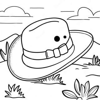 Pagina Para Colorir Chapeu De Cowboy Vintage Em Cena Do Deserto 109057-45924