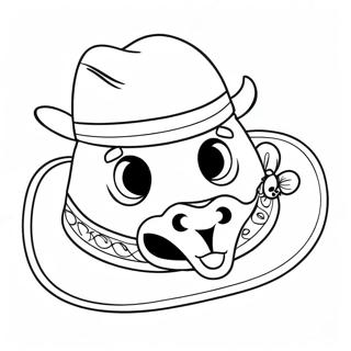 Pagina Para Colorir Chapeu De Cowboy Engracado Com Caras De Animais 109059-45866