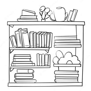 Pagina Para Colorir De Cena Colorida Da Prateleira De Paginas 109160 45999