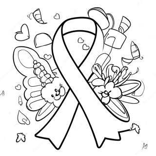 Pagina Para Colorir Da Celebracao Colorida Da Semana Da Fita Vermelha 109238-46059