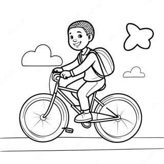 Pagina Para Colorir De Menino Negro Andando De Bicicleta 109522-46285