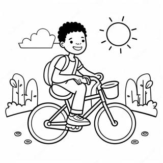 Pagina Para Colorir De Menino Negro Andando De Bicicleta 109522-46286