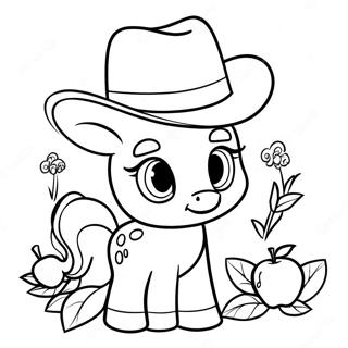 Cute Apple Jack Com Um Chapeu Pagina Para Colorir 109622-46357