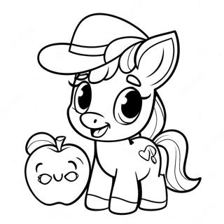 Cute Apple Jack Com Um Chapeu Pagina Para Colorir 109622-46358