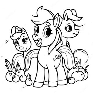 Feliz Apple Jack Com Amigos Pagina Para Colorir 109624-46365