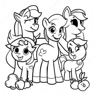Feliz Apple Jack Com Amigos Pagina Para Colorir 109624-46366