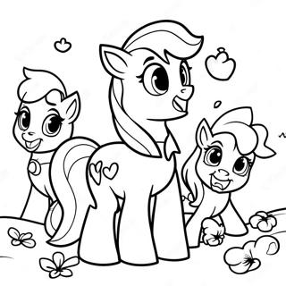 Feliz Apple Jack Com Amigos Pagina Para Colorir 109624-46367