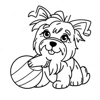 Pagina Para Colorir De Yorkie Brincalhao Com Uma Bola 109801-46504