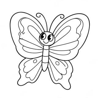 Pagina Para Colorir De Borboleta De Desenho Animado Fofa 1103 1347