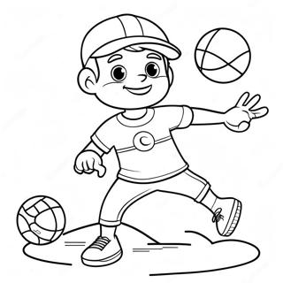 Pagina Para Colorir Do Monty Jogando Esportes 110474 47026