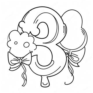 Pagina Para Colorir Do Numero 3 Elegante Com Baloes 111012-47470