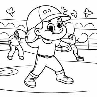 Pagina Para Colorir De Cena De Softball Brincalhona 111063-47506