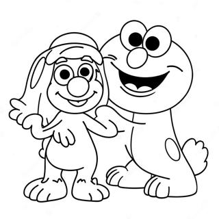 Elmo E Abby Páginas Para Colorir