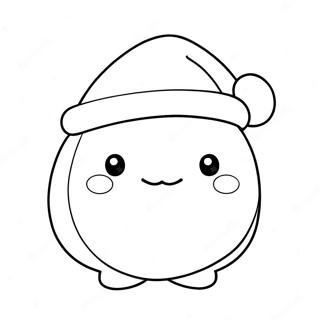 Pagina Para Colorir De Squishmallow Fofo Com Chapeu De Papai Noel 112064-48283