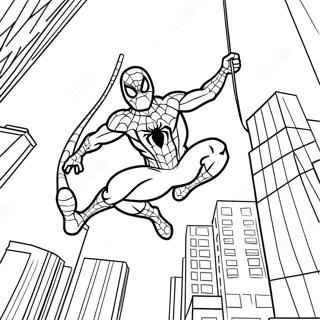 Pagina Para Colorir Homem Aranha Balancando Pela Cidade 112445-48581