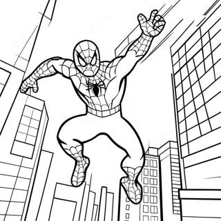 Pagina Para Colorir Homem Aranha Balancando Pela Cidade 112445-48582