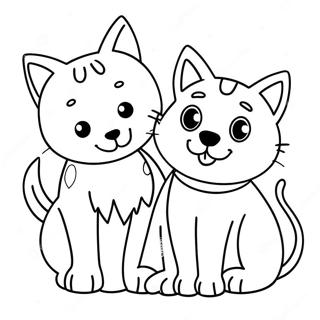 Cachorro E Gato Páginas Para Colorir