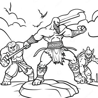 Pagina Para Colorir Do Kratos Lutando Contra Monstros 112779-48841