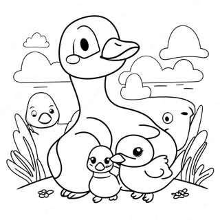 Pagina Para Colorir Familia De Gansos Fofos 113012-49144