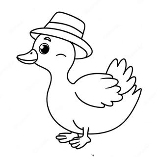 Pagina Para Colorir Ganso Engracado Com Um Chapeu 113013 49145