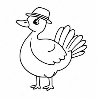 Pagina Para Colorir Ganso Engracado Com Um Chapeu 113013 49148