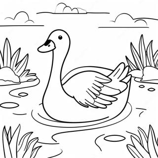 Pagina Para Colorir Ganso Nadando Em Um Lago 113014-49149