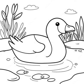 Pagina Para Colorir Ganso Nadando Em Um Lago 113014-49152