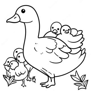 Pagina Para Colorir Ganso Com Filhotes 113015-49153