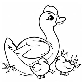 Pagina Para Colorir Ganso Com Filhotes 113015-49156