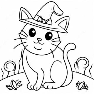 Pagina Para Colorir Do Gato Preto De Halloween Misterioso 113246-49334