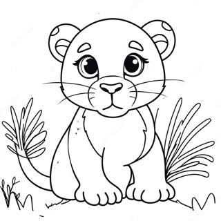 Pagina Para Colorir Do Filhote De Puma Brincalhao 113655-49645