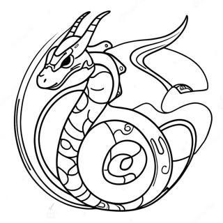 Pagina Para Colorir Do Mega Rayquaza Em Um Fundo Tempestuoso 113941-49874