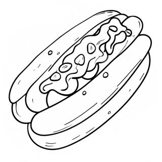 Delicioso Cachorro Quente Com Ketchup E Mostarda Pagina Para Colorir Páginas Para Colorir