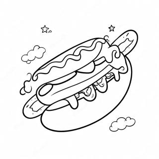 Personagem De Cachorro Quente Feliz Pagina Para Colorir 114018 49930