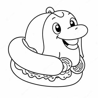 Cachorro Quente Fofo Com Um Sorriso Pagina Para Colorir Páginas Para Colorir