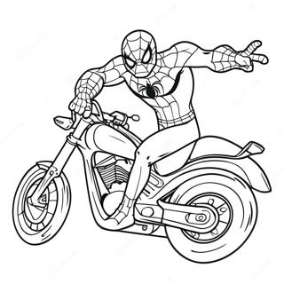 Pagina Para Colorir Homem Aranha Em Uma Motocicleta Legal 114375-50207
