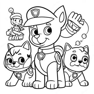 Pagina Para Colorir Do Ryder Com Seus Amigos Do Paw Patrol 114632-50402