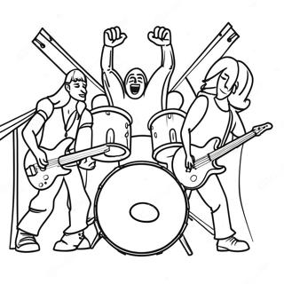 Pagina Para Colorir Da Banda De Rock No Palco 114815 50550
