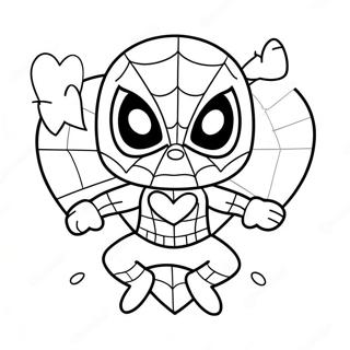 Pagina Para Colorir Do Spiderman Fofo Com Coracao 115304-50922