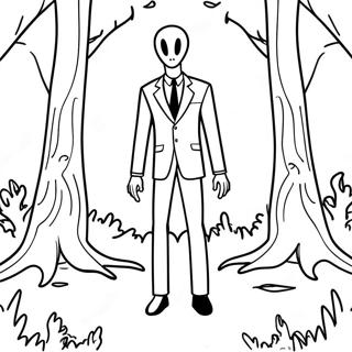 Pagina Para Colorir Do Slenderman Assustador Na Floresta 115767-51282