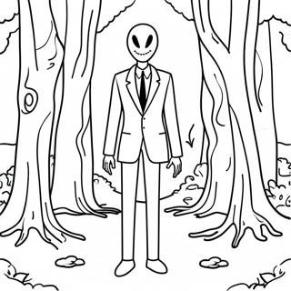 Pagina Para Colorir Do Slenderman Assustador Na Floresta 115767-51283