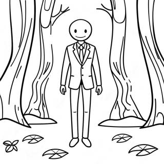 Pagina Para Colorir Do Slenderman Assustador Na Floresta 115767-51284