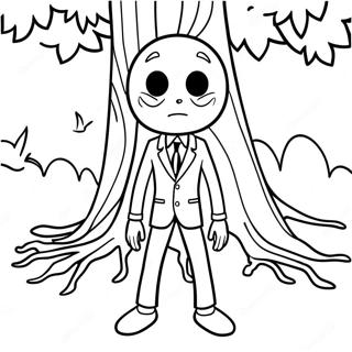 Pagina Para Colorir Do Slenderman Escondido Atras De Uma Arvore 115770-51294