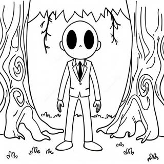Pagina Para Colorir Do Slenderman Escondido Atras De Uma Arvore 115770-51295